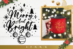 Merry and Bright Lettering, Sparkling Christmas SVG Design Product Image 1