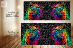 Leopard mug PNG sublimation. 11 &amp; 15 oz mug wrap Product Image 2