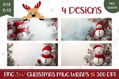 Snowman Mug Wrap Design, Christmas Mug Template Product Image 1