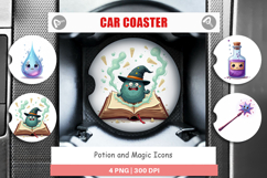 Car Coaster Potion and Magic Icons Product Image 1