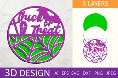 3d layered Halloween svg, Laser cut halloween decor Product Image 4