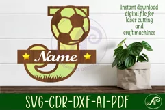 Football or Soccer Capital Monogram Letter J SVG Product Image 1