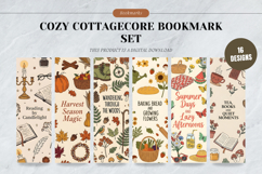 Cozy Cottagecore Bookmark Set,Warm Pastel Floral Designs Product Image 1