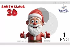 3D santa claus,santa claus clipart,3D christmas,christmas Product Image 1