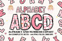 Little Angel Alphabet png clipart, angel letters doodle Product Image 1