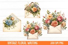 Vintage Floral Writing Clipart Product Image 1