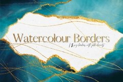 Gold and Blue Watercolour Borders Product Image 1