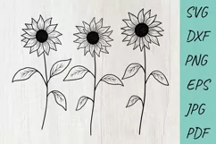 Flower svg, Sunflower svg, wildflower svg, cut file Product Image 1