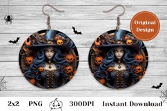 Halloween Earring Design, Halloween 3D Witch Sublimation PNG Product Image 1