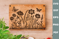 Wildflowers SVG, Laser Engraving files for Cutting board Product Image 2