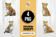 Watercolor Leopard Clipart Sublimation PNG Product Image 1