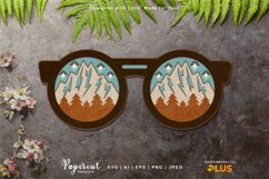 Round Glasses with Mountain and Forest 3D Layered Lasercut Product Image 1