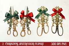Festive Christmas Sewing Clipart , Christmas PNG Product Image 2