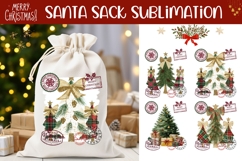 Rustic Christmas Tree Santa Sack, Winter Sublimation Designs Product Image 1