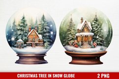 Christmas Tree in Snow Globe Clipart, Product Image 1