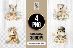 Cute Watercolor Prairie Dog Clipart Sublimation PNG Product Image 1