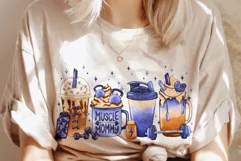 Muscle Mommy Latte Sublimation Design PNG Coffee, Gym Shirt Product Image 2