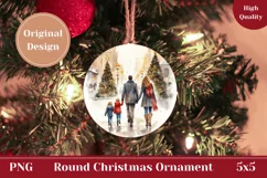 Watercolor Christmas Ornament, Christmas Product Tag Design Product Image 1