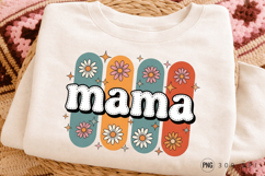 Retro Mama Daisy PNG ,Vintage Retro Mama Daisy PNG Design Product Image 1