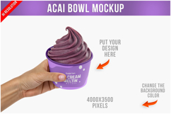 Hand Holding an Acai Bowl Mockup Product Image 1