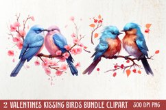 Breeds of Valentine Kissing Birds, Valentine's Day Clipart Product Image 1