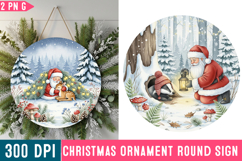 Christmas Ornaments Round Sign PNG, Christmas Round Sign PNG Product Image 1