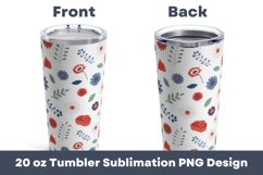 Flower Pattern 20 oz Tumbler Sublimation PNG Product Image 1