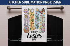 Happy Easter Day Kitchen Towel - Easter Sublimation PNG Product Image 1