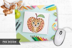 Playful Leopard Patterned Apple Stationery Mouse Pad PNG Product Image 1