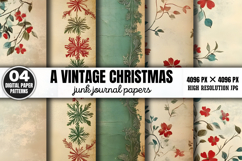 A Vintage Christmas Journal Digital Paper JPG Product Image 1