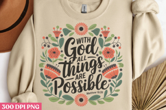 With God, all things PNG, Christian Bible Verses Sublim Product Image 2