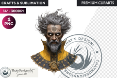 Mystic Mage Portrait Fantasy Sorcerer &amp; Wizard PNG Clipart Product Image 1