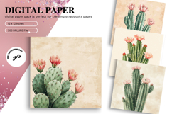 Cactus Succulent Background Wallpaper Wallart Watercolor Product Image 1