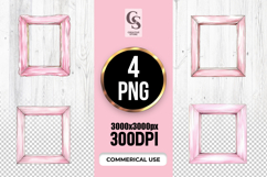 Watercolor Pink Frame Clipart Sublimation PNG Product Image 1