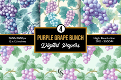 Purple Grape Bunch Digital Paper Product Image 1