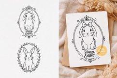 Easter Bunny svg, Easter Frame, Easter svg, Line Art Product Image 1