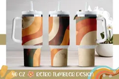 Retro Stripes Tumbler Sublimation, 40 Oz Tumbler Template Product Image 1
