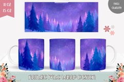 Night Sky Mug Template, Night Forest Mug Design Product Image 1