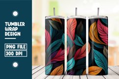 Colorful Abstract Leaves Tumbler Wrap Sublimation Product Image 1