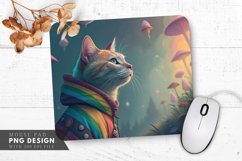 Dreamy Rainbow Cat Mouse Pad PNG Design Product Image 1
