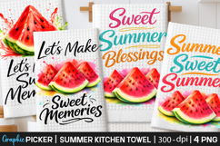 Summer Kitchen Towel Sublimation, Trendy Summer PNG, Summer Product Image 3