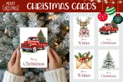 Watercolor Christmas Greeting Cards, Christmas Card Designs Product Image 1