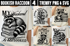 Bookish Raccoon SVG PNG Cute Reader Raccoon Book Lover Product Image 1