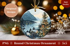 Winter Village Round Ornament, Christmas Round Ornament Product Image 1