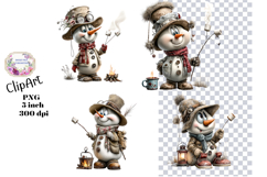 Christmas, Snowman, Ephemera, PNG, Clipart, Junk Journal Product Image 1