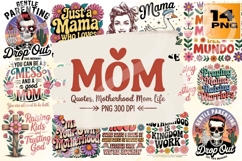 Mom Life Quote PNG Bundle 14 Product Image 1