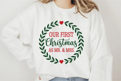 Our First Christmas As Mr. &amp; Mrs Svg Design Product Image 1
