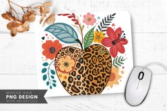 Trendy Leopard Spot Apple Design Mouse Pad PNG Product Image 1