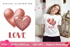 Love Hearts Illustration, Valentine's Day PNG, Love PNG Product Image 1