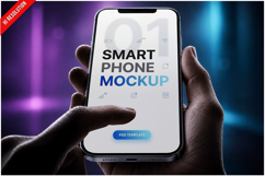 Smartphone Neon Bokeh Mockup Product Image 1